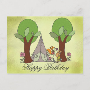 Camping mit Fuchs Postkarte