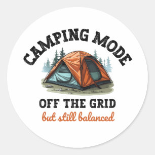 Camping Mode: Aus dem Raster - lustiges Geschenk f Runder Aufkleber