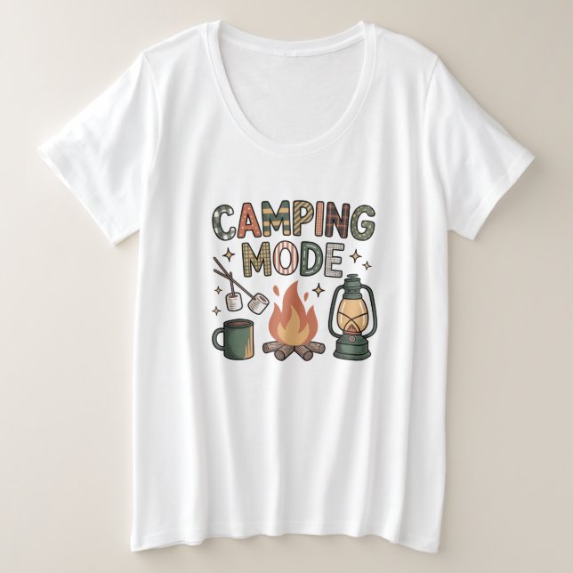 Camping-Modus  Große Größe T-Shirt (Design vorne)