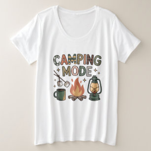 Camping-Modus Große Größe T-Shirt