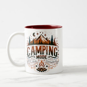 Camping-Modus-Illustration Zweifarbige Tasse