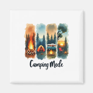 Camping-Modus Lagerfeuer Zelt Van Sonnenuntergang Magnet