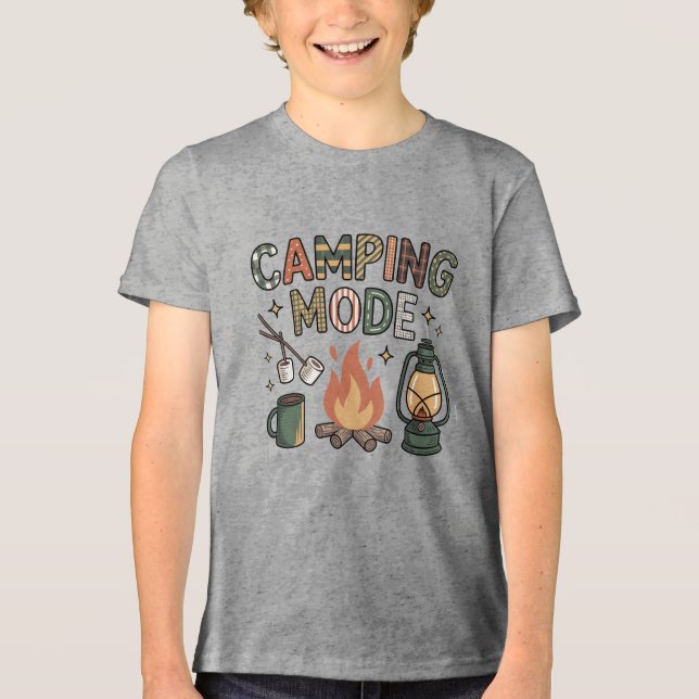 Camping-Modus  Tri-Blend Shirt (Vorderseite)