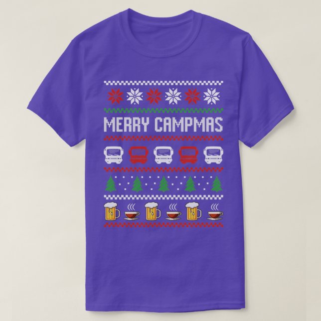 Camping Motorhome Beer Kaffee Ugly Weihnachten Sch T-Shirt (Design vorne)