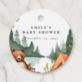 Camping Mountain Rustic Babydusche Geschenkanhänger