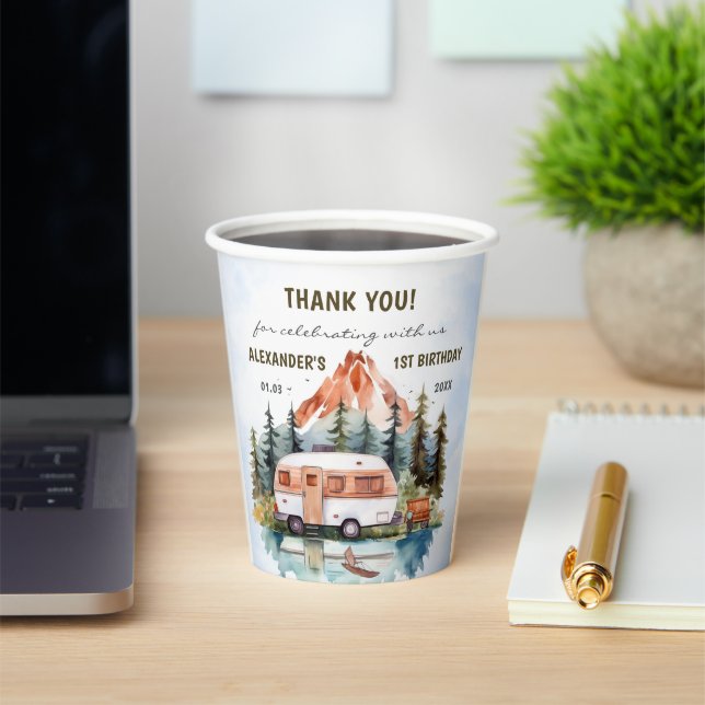 Camping Mountain Rustische Geburtstagsparty Pappbecher (InSitu)