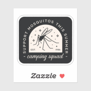 Camping-Mücke lustige Insekten-Zitate whimsical Aufkleber