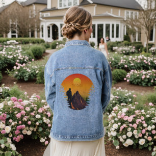 Camping Natur Sonnenuntergang Jeansjacke