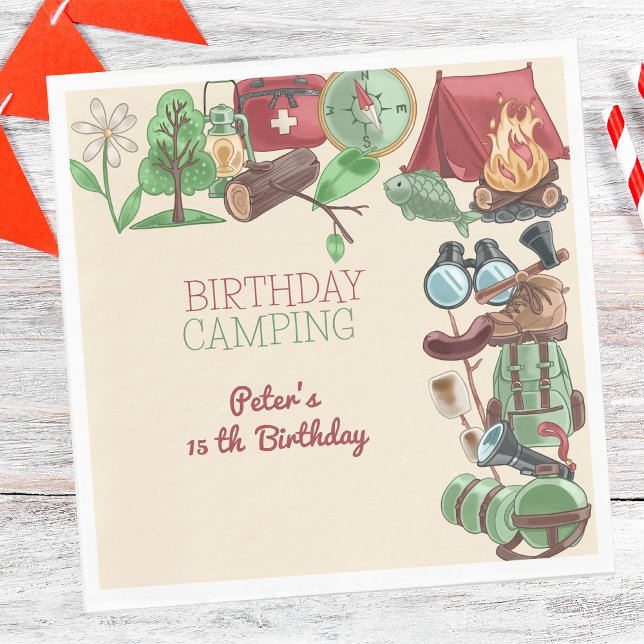 Camping Naturwandern zum Geburtstag für Kinder Serviette (Von Creator hochgeladen)