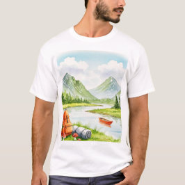 Camping near a river T-Shirt