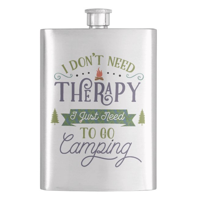 Camping Nicht Therapie Flachmann (Vorderseite)