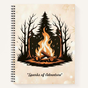 Camping Night Vector Art Notizbuch