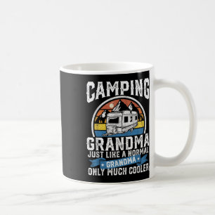 Camping-Oma Lustiger Camper RV Retro Outdoor-Frau Kaffeetasse