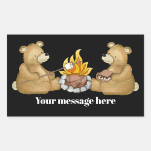 Camping ours ajouter un autocollant de message