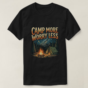 Camping Outdoor-Abenteuer Zelt Lagerfeuer Grafik T-Shirt