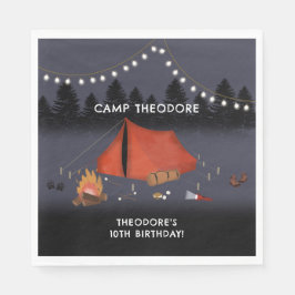 Camping Outdoor Adventure Campfire Geburtstagspart Serviette