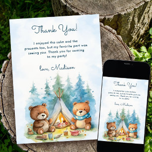 Camping Outdoor Adventure Carte de remerciements d