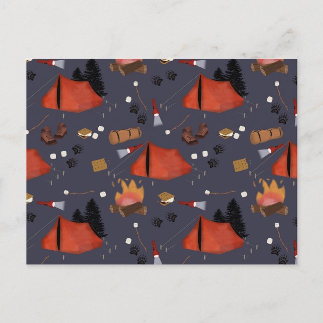 Camping Outdoor Adventure Sommerfeuer Feiertagspostkarte (Vorderseite)