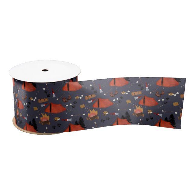 Camping Outdoor Adventure Sommerfeuer Satinband (Spule)
