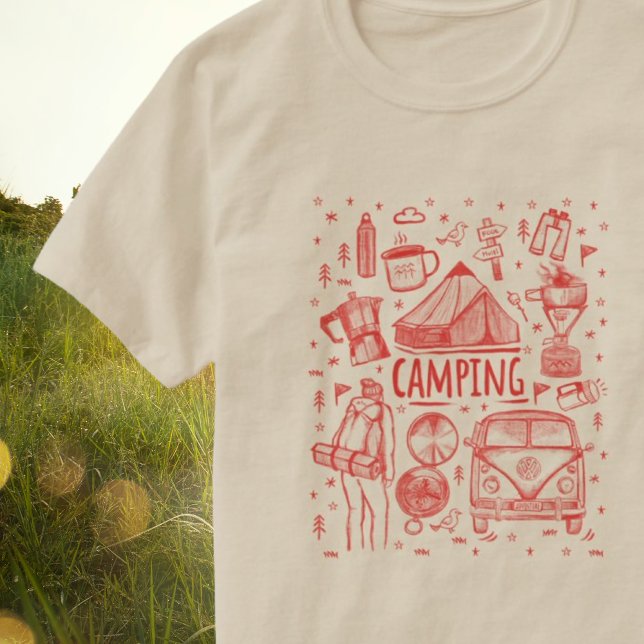 Camping Outdoor Illustration T-Shirt (Von Creator hochgeladen)