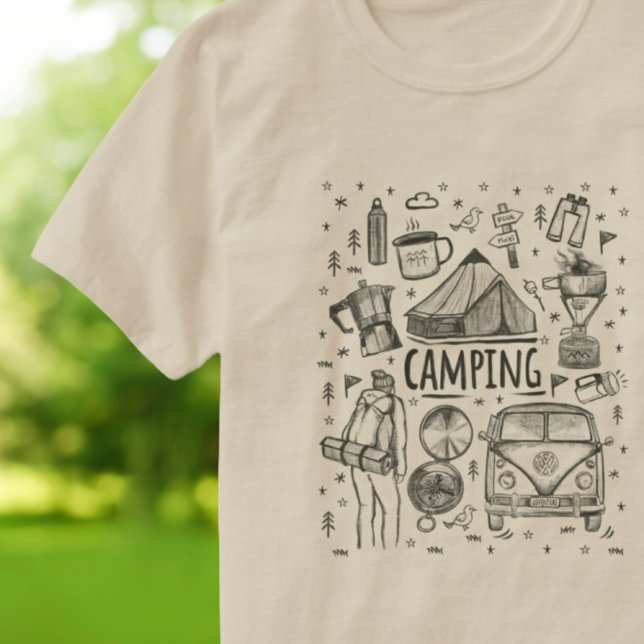Camping Outdoor Illustration T-Shirt (Von Creator hochgeladen)