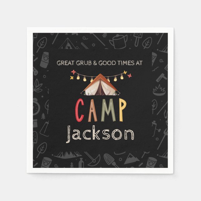 Camping Party Paper Napkins Serviette (Vorderseite)