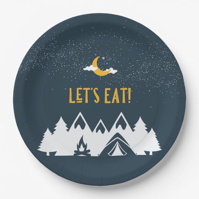 Camping Party Teller / Runde (Vorderseite)