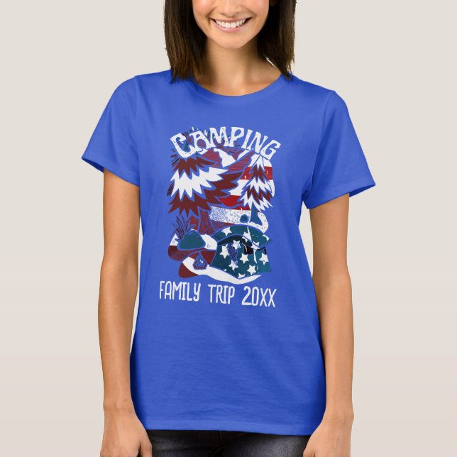 Camping Patriotic Famille Voyage Année T-shirt (Devant)