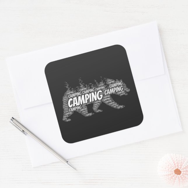 Camping-Position Quadratischer Aufkleber (Umschlag)