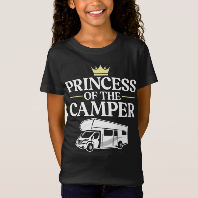 Camping Prinzessin der Familie Camper Mädchen T-Shirt (Vorderseite)