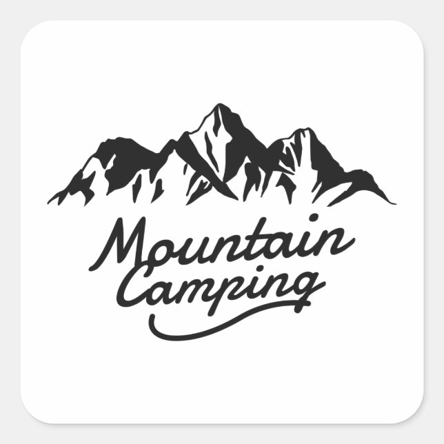 Camping Quadratischer Aufkleber (Vorderseite)