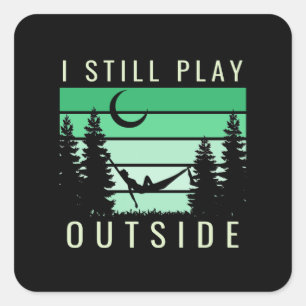 Camping Quote Urlaub Quadratischer Aufkleber