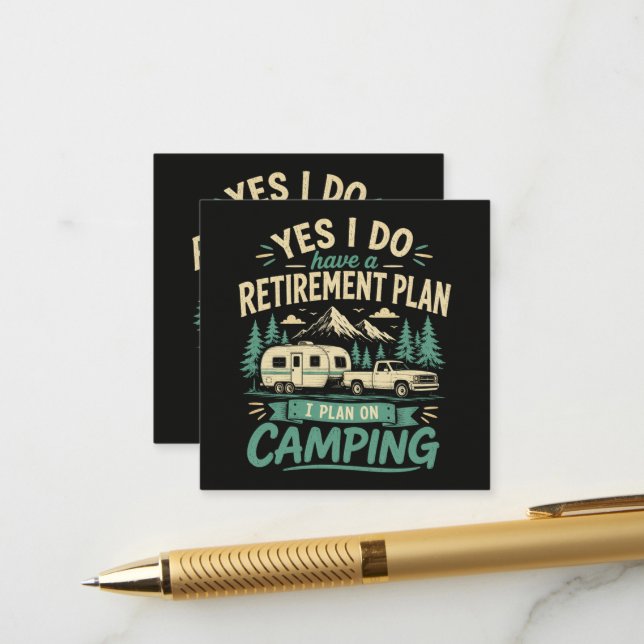 Camping-Rententplan Begleitkarte (Vorderseite/Rückseite Beispiel)