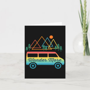 Camping Retro-Camper-Van Vintage-Sonnenuntergang B Karte