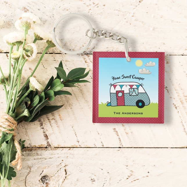 Camping rouge et Turquoise rétro  (Créateur téléchargé)