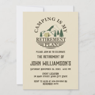 Camping-Ruhestands-Cocktailparty Einladung
