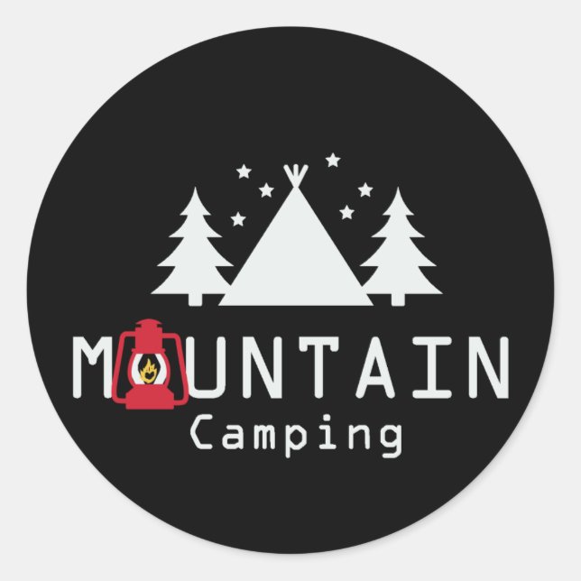 Camping Runder Aufkleber (Vorderseite)