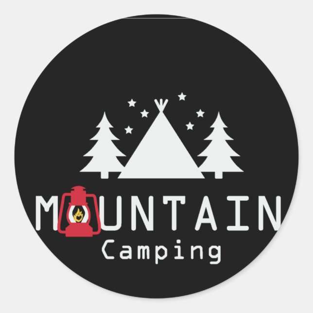 Camping Runder Aufkleber (Vorderseite)
