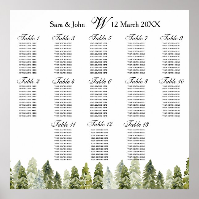 Camping Rustikales Pinienplakat Poster (Vorne)