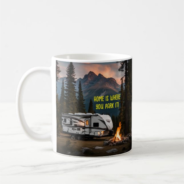 Camping-RV-Anhänger-Zuhause - Kostenvoranschlag Kaffeetasse (Links)