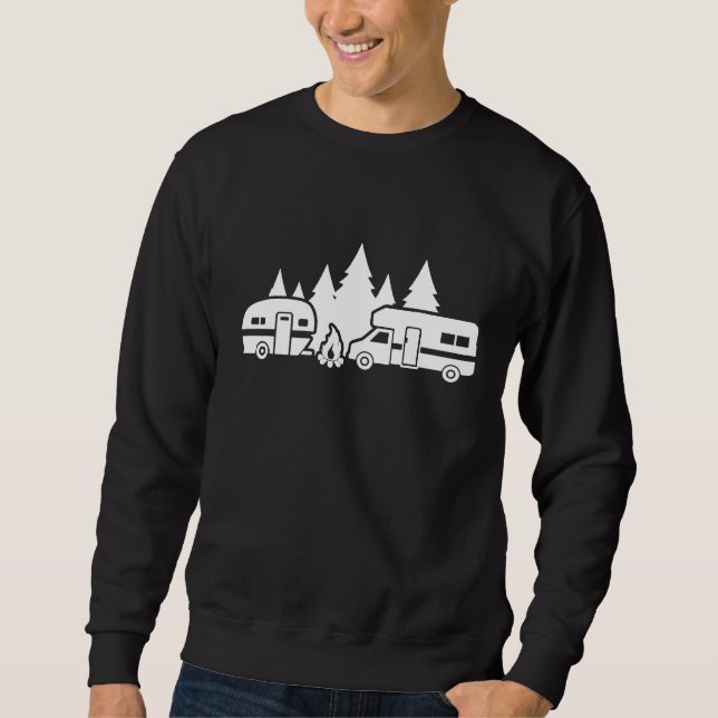 Camping Rv Caravan Trailer Sweatshirt (Vorderseite)