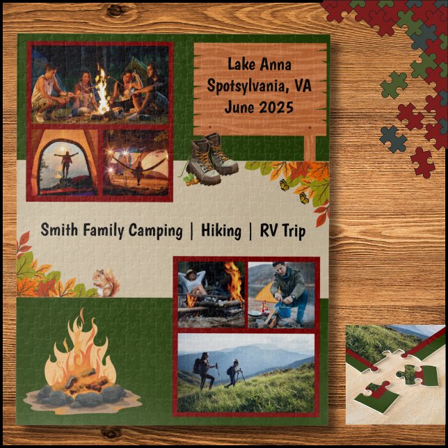 Camping RV Wandern Erinnerungen Puzzle (Family Camping RV Hiking Memories Puzzle)