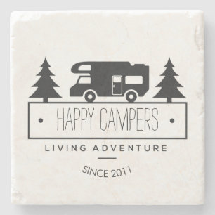 Camping RVs RVers RVing der glücklichen Camper-  Steinuntersetzer