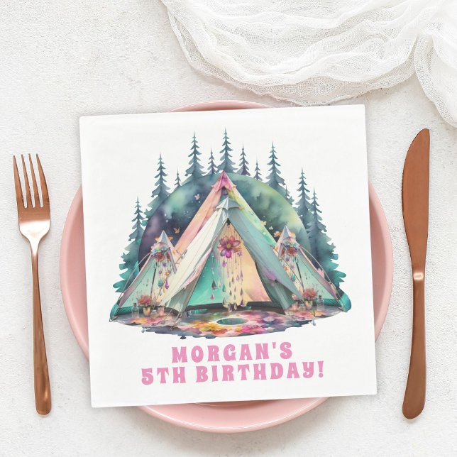 Camping-Schlafparty-Geburtstagsfeier Serviette (Von Creator hochgeladen)