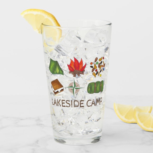 CAMPING Schlafsack Tent Fire S'mores Camp Glas (Vorderseite Ice)