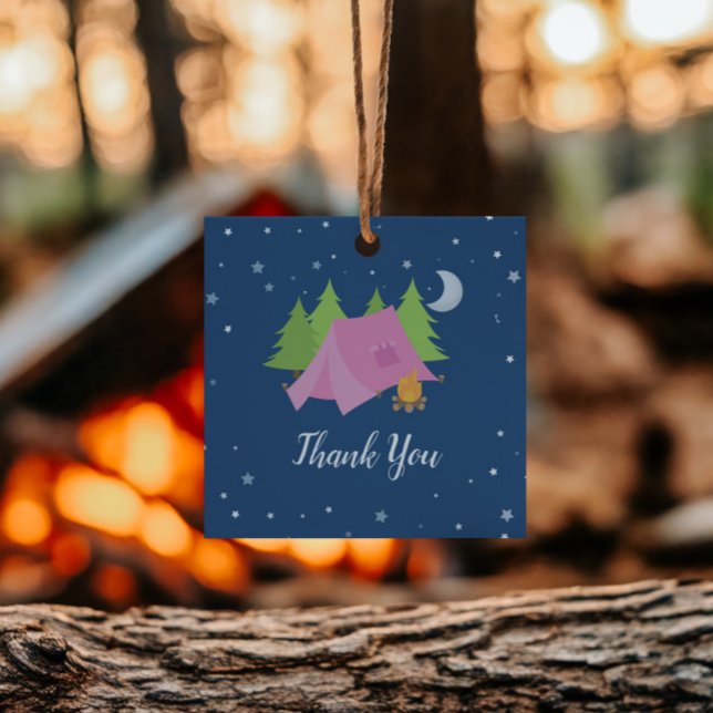 Camping Sleepover Pink Zelt Vielen Dank Geschenkanhänger (Von Creator hochgeladen)