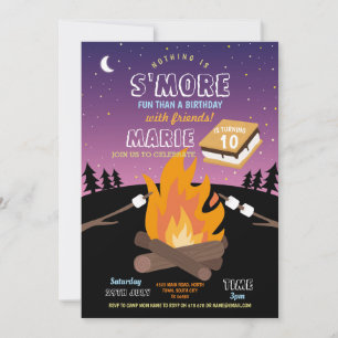Camping S'More Camp Fire Girls Invitation