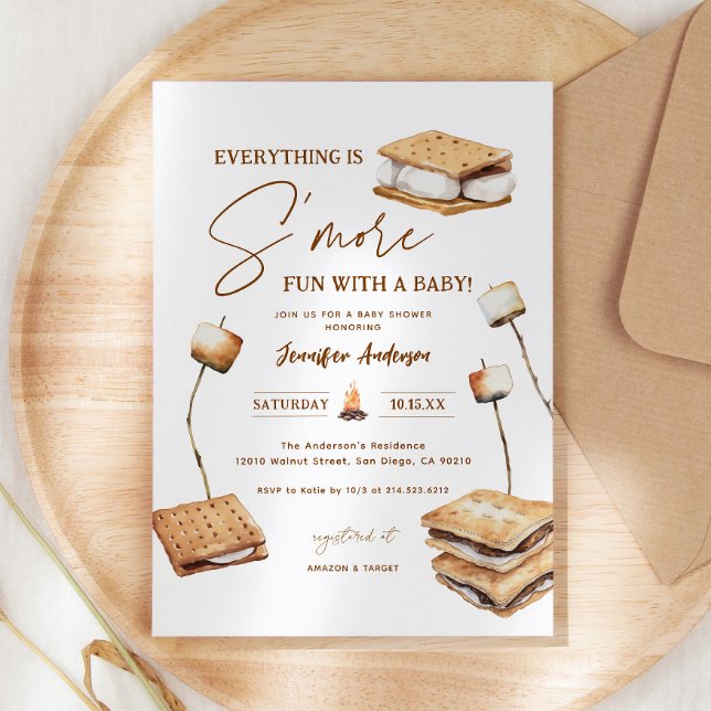 Camping S'more Fun Baby Shower Einladung (Von Creator hochgeladen)