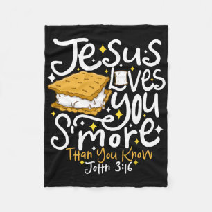 Camping Smore Jesus liebt dich John Bibelvers Chr Fleecedecke