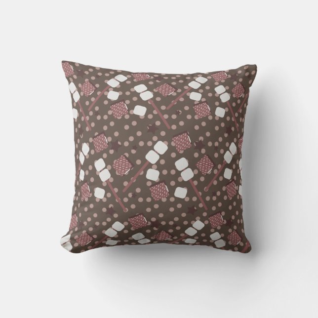 Camping Smores Marshmallows Biscuits Feuer Kissen (Vorderseite)